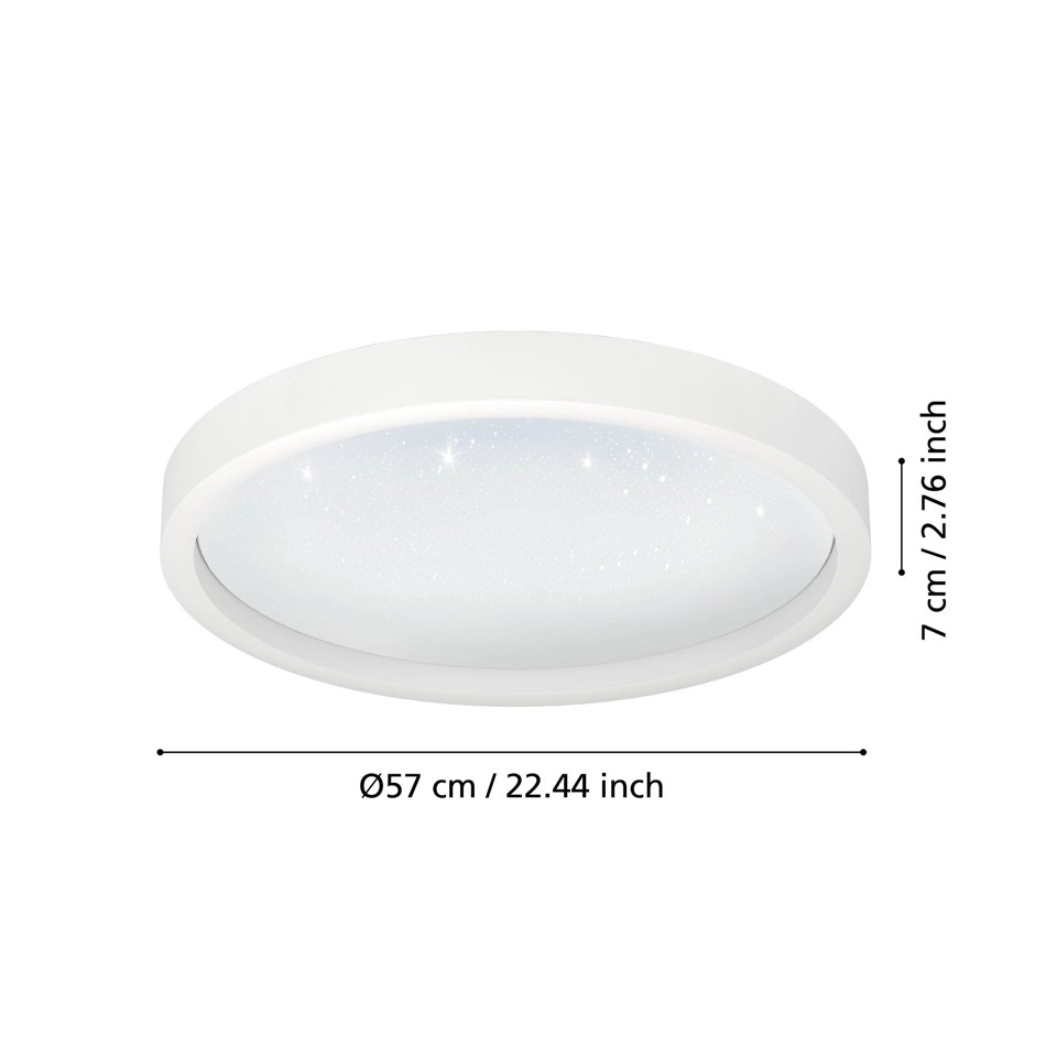 EGLO - Montemorelos-Z loftlampe hvid m/krystaleffekt Ø57 - RGB + TW - Zigbee, Bluetooth
