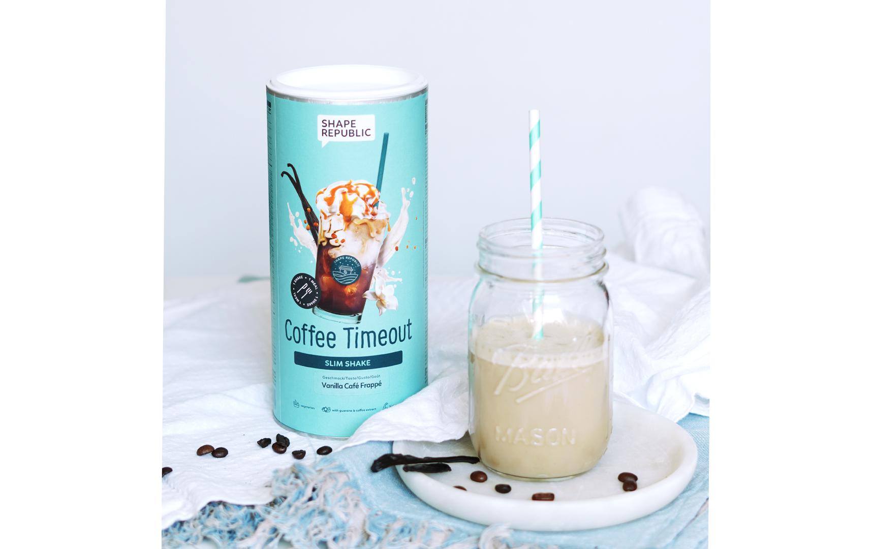 Slim Shake Vanilla Café Frappé 420 gMahlzeitenersatz mit Süssungsmitteln Coffee Timeout