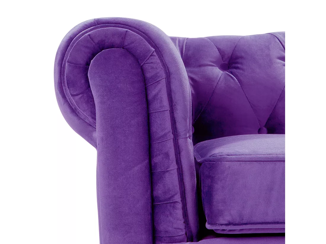 Fauteuil CHESTERFIELD Velours Violet