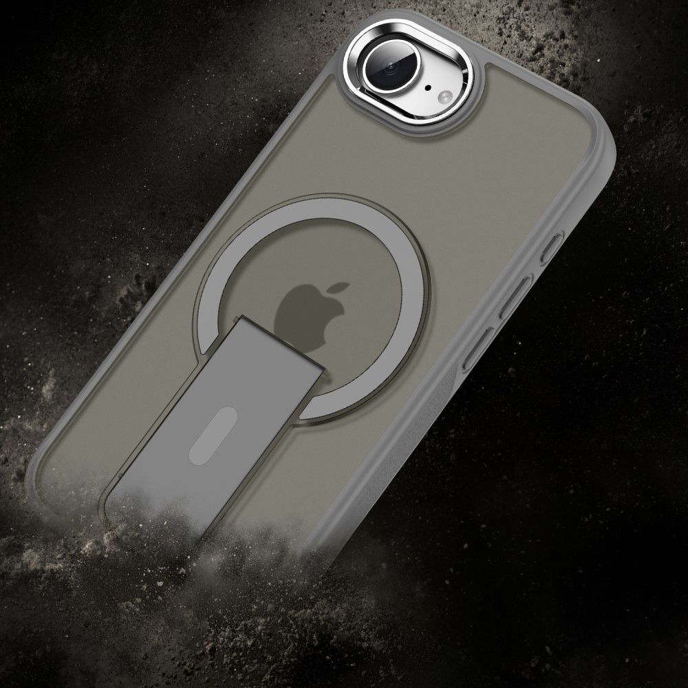 iPhone 16e MagSafe Hybrid Outdoor Hardcase Hülle mit Kickstand Aufsteller - Schwarz