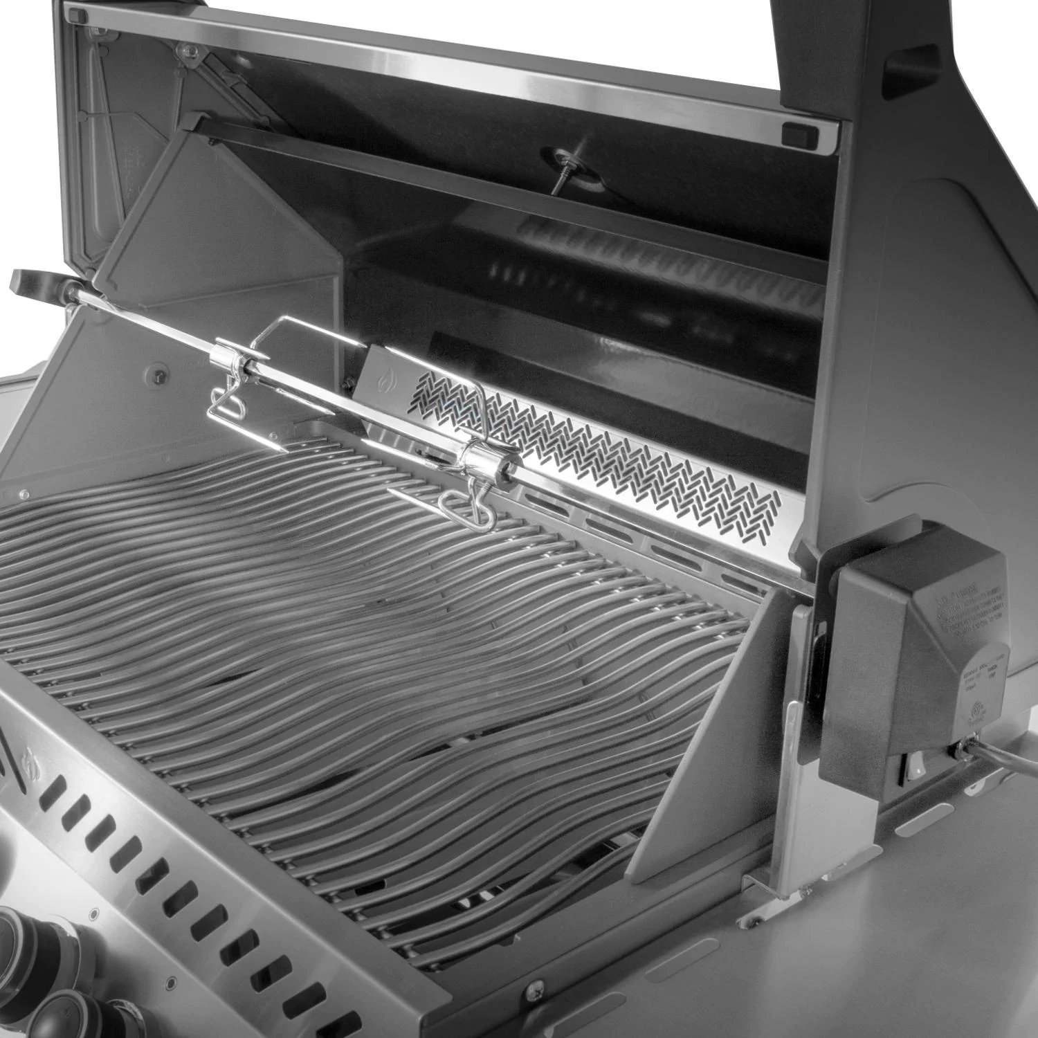 Napoleon Prestige 500 Propane Gas Grill with Infrared Rear Burner and Infrared Side Burner and Rotisserie Kit - P500RSIBPSS-3