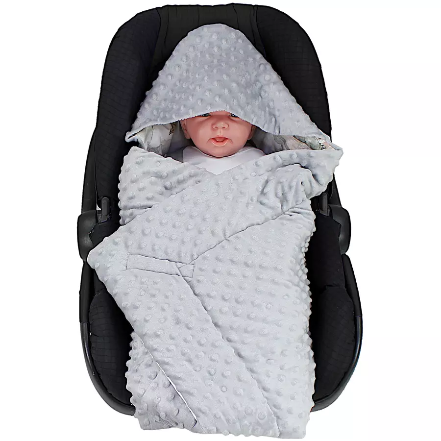 TupTam Baby Winter Einschlagdecke für Babyschale Wattiert weiß Modell 1