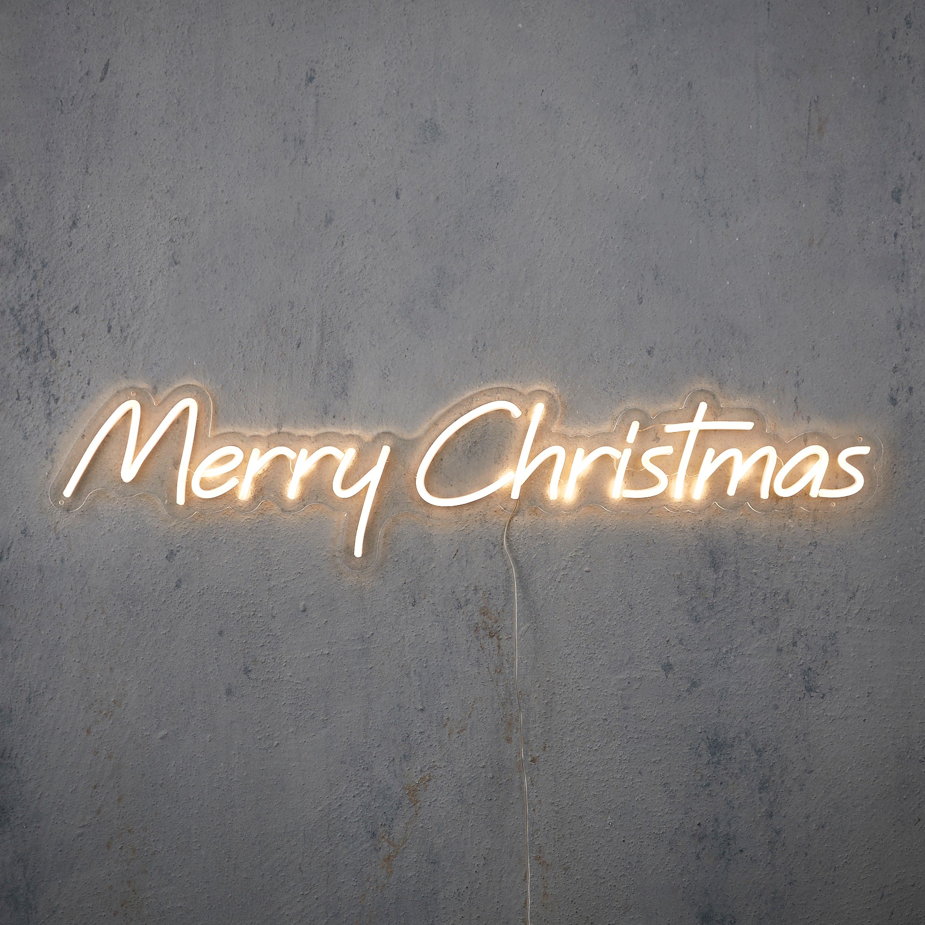 Kerst wandlamp neon wit - Merry Christmas