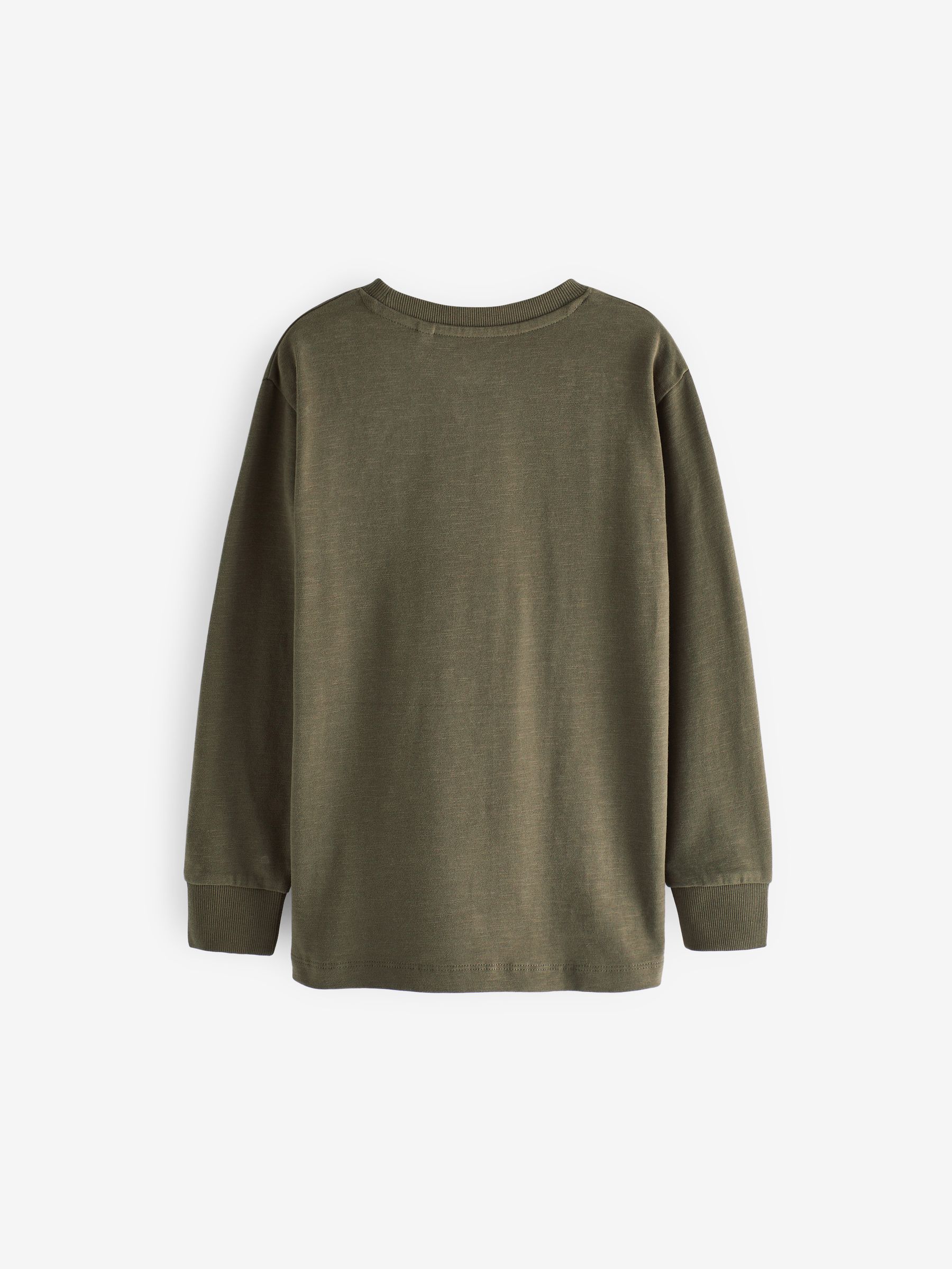 Groen-kaki - Behaaglijk T-shirt met lange mouwen (3-16 jr)