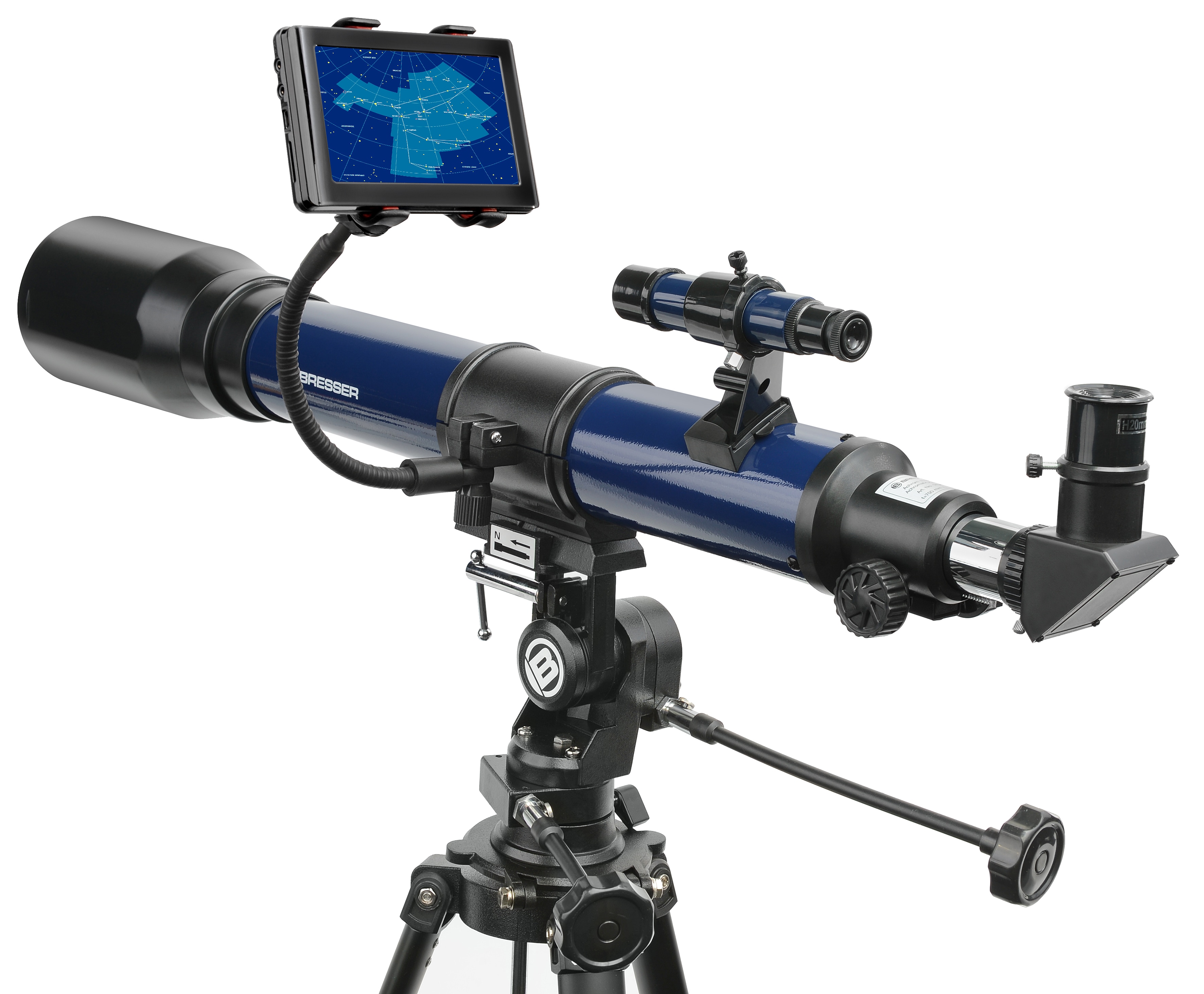 BRESSER SKYLUX Linsenteleskop 70/700mm mit Smartphone-Halter und Sonnenfilter Sprache: Language Code 1