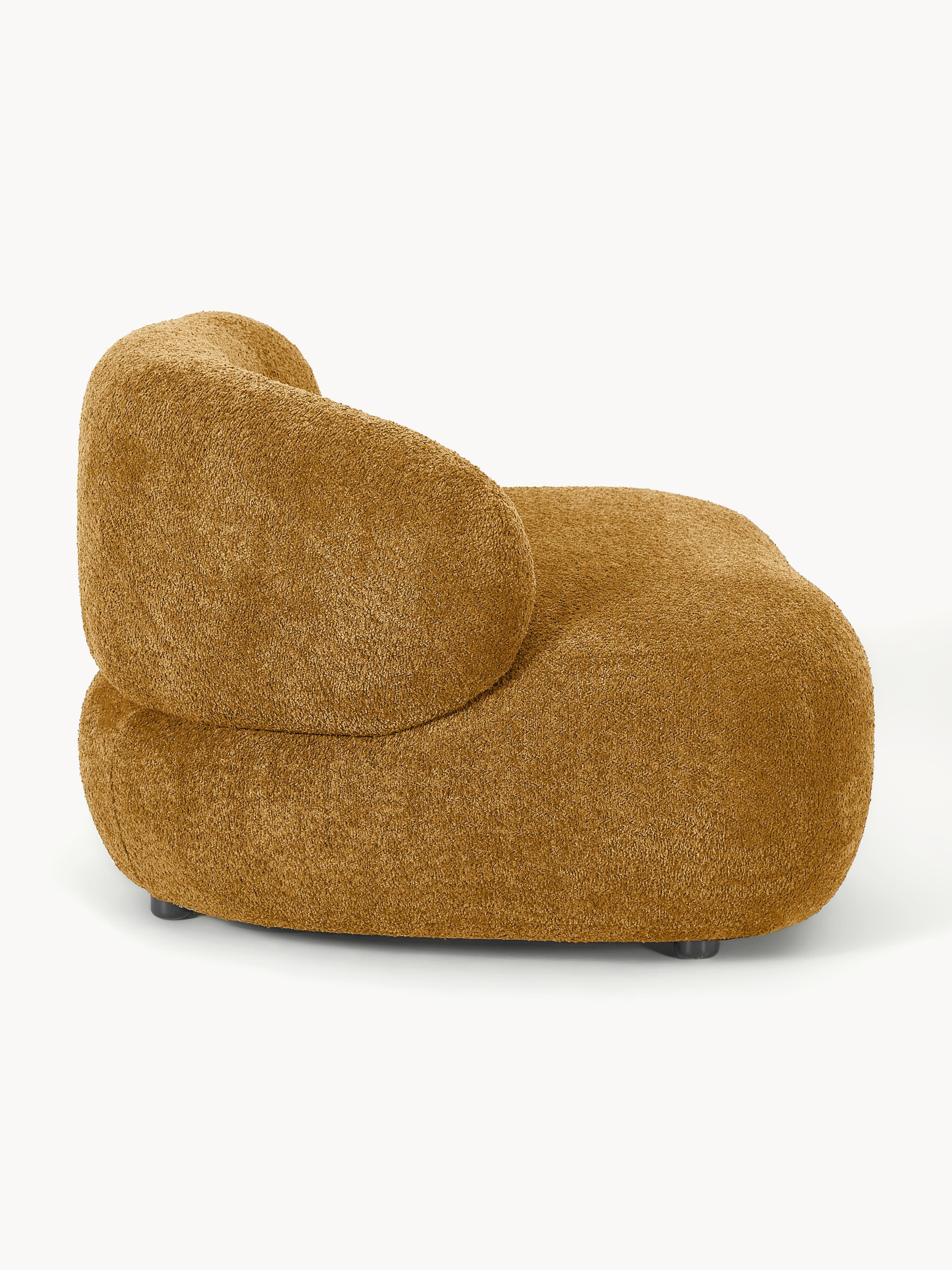 Loungefauteuil Alba uit teddy-bouclé