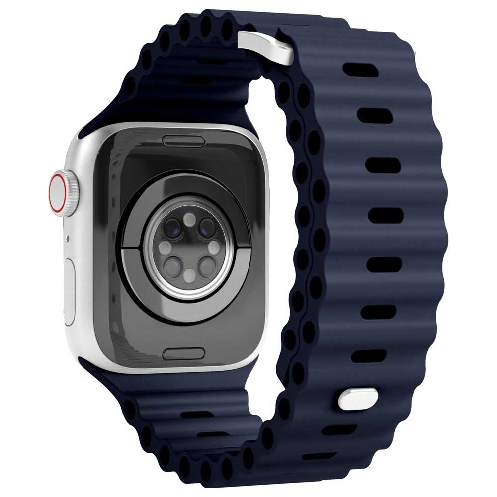 Wave Band Apple Watch (42/41/40/38 mm) Silikon Sport Armband mit Doppelverschluss AWS00080 (Gelenkumfang: 170-255mm) - Dunkelblau