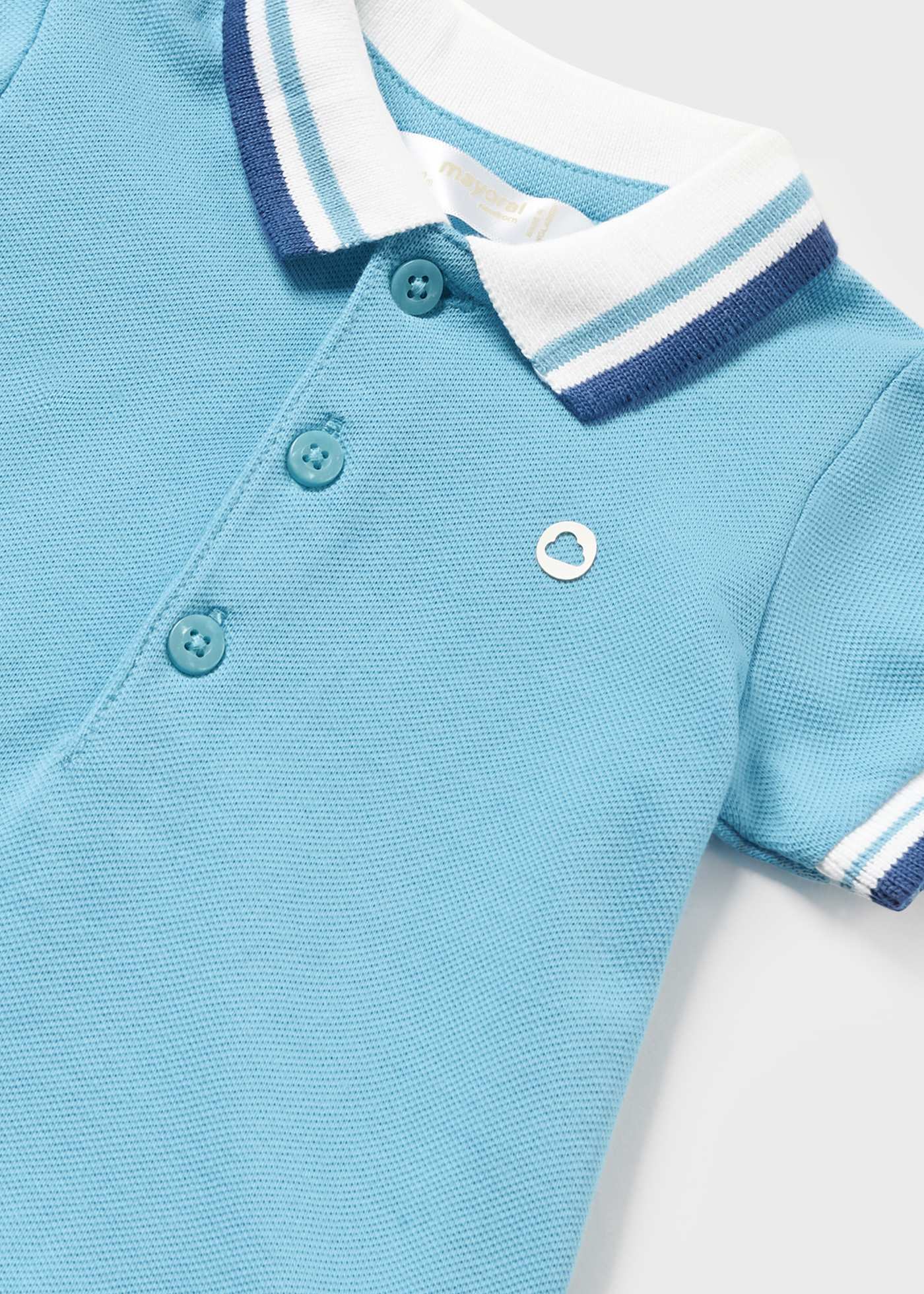 Camisa polo de algodão de manga curta para recém-nascido