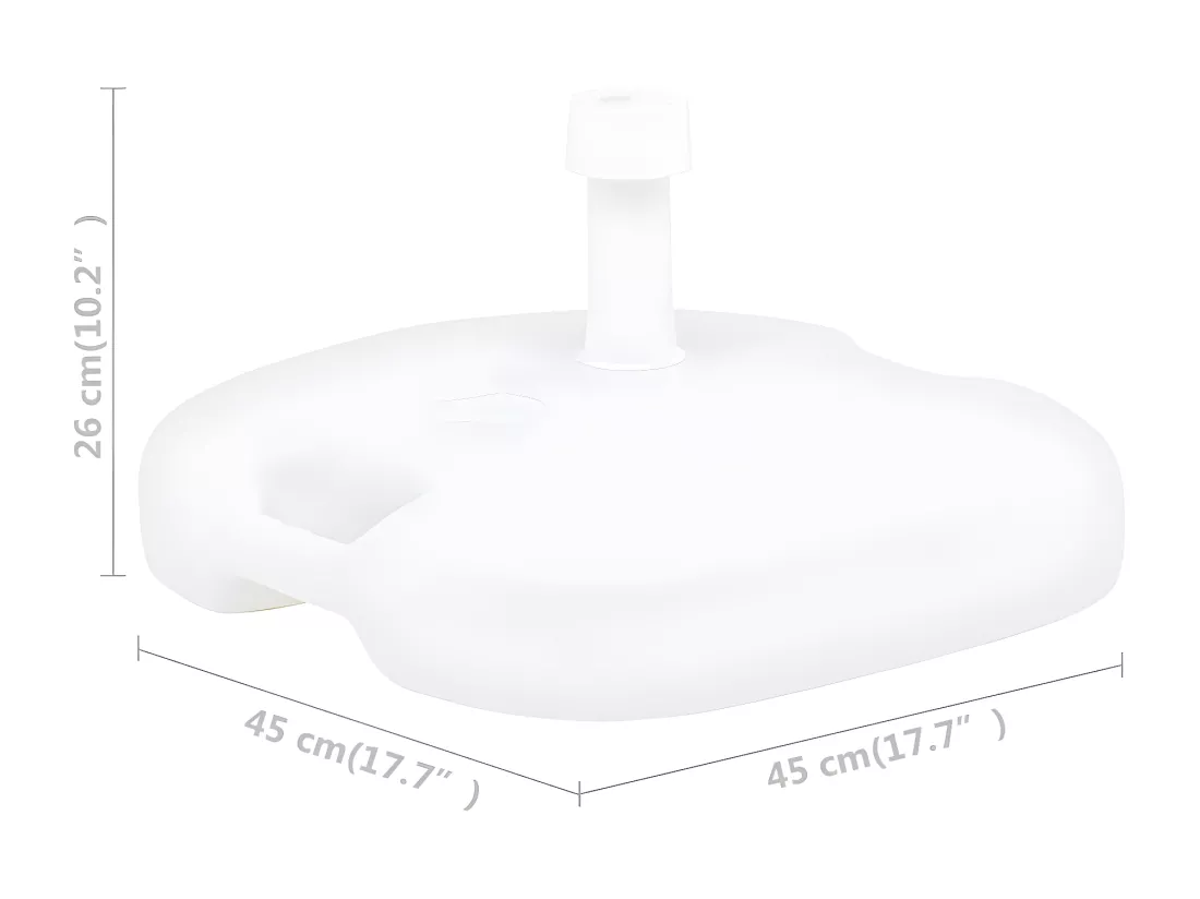 Prolenta Premium - Socle de parasol rempli de sable/d'eau 16 L Blanc Plastique