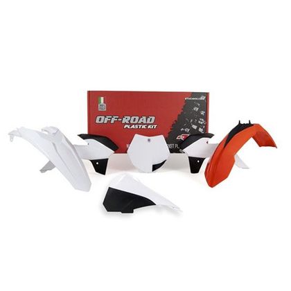 Kit plastiques R-tech 5 p orange-blanc-noir - Orange / Blanc