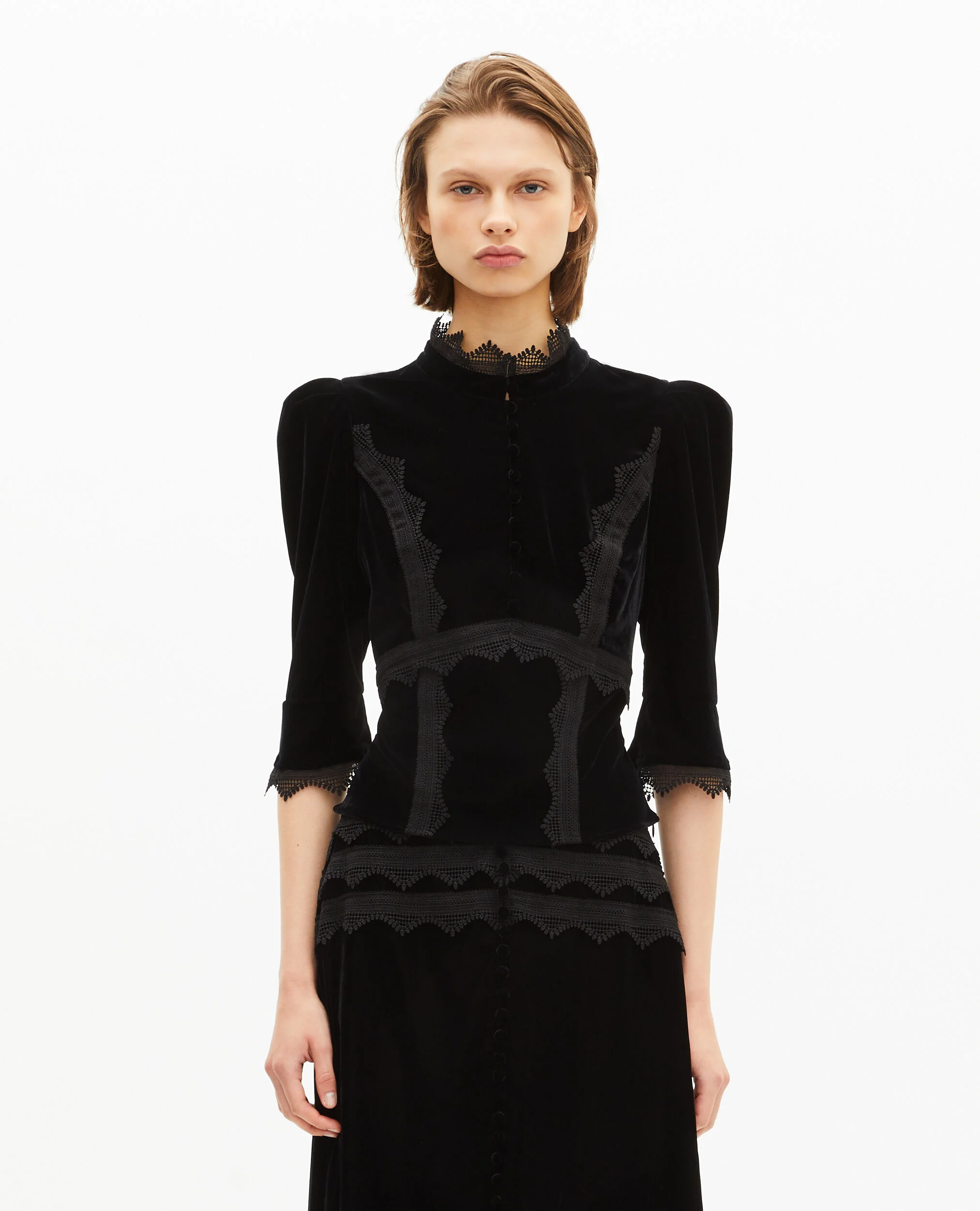 Top en velours noir