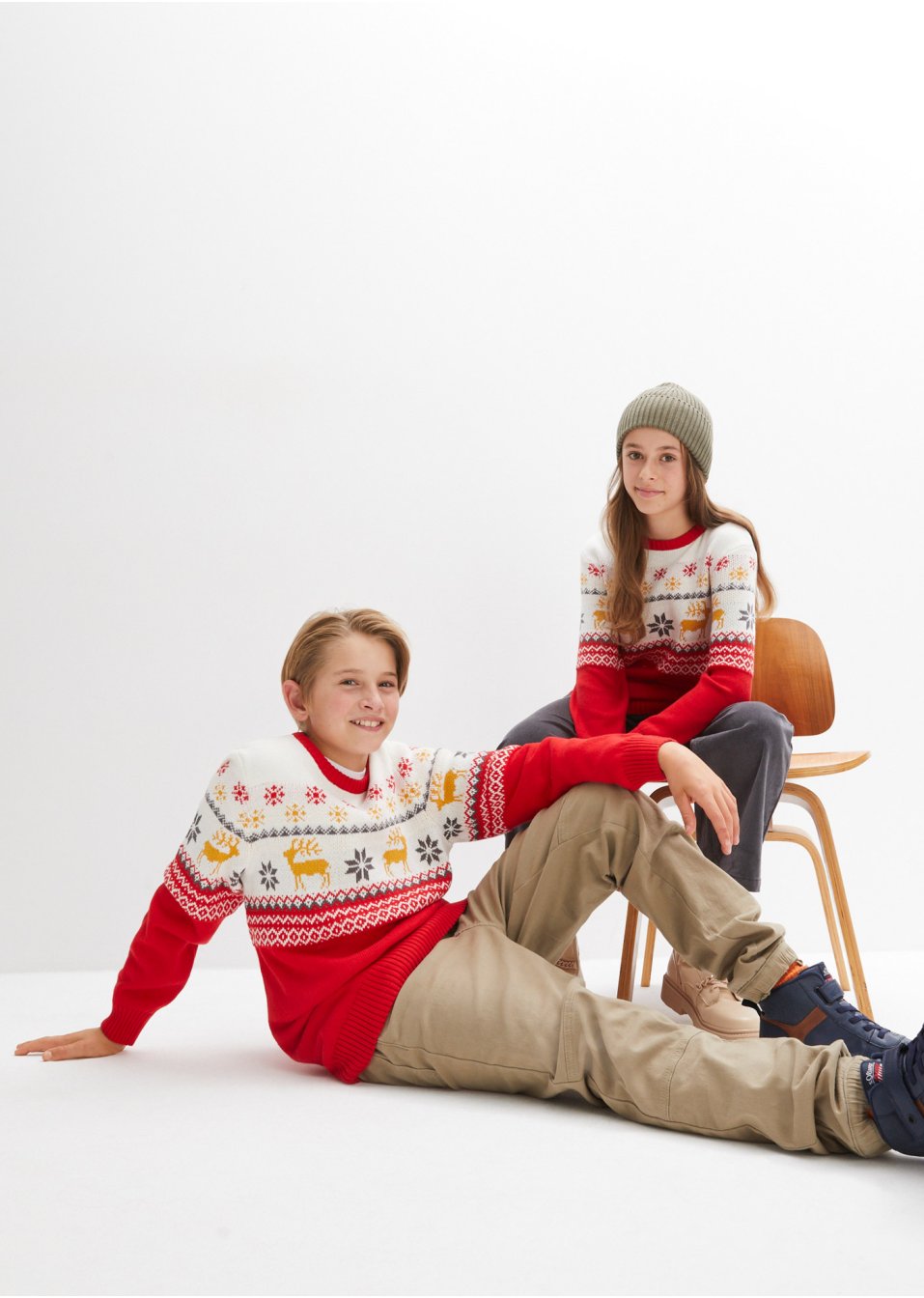 Pull en maille enfant avec motif de Noël