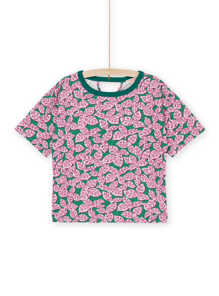 T-shirt vert à imprimé tropical