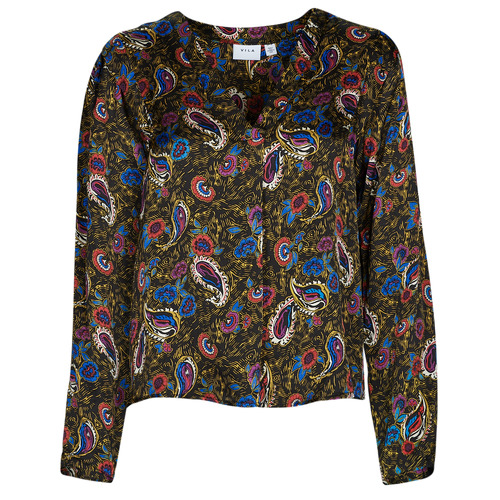 Vila - VISURINA V-NECK L/S TOP/ - Multicolore
