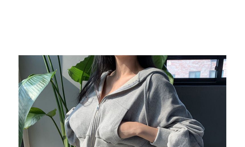 Coris - Effen cropped hoodie met rits
