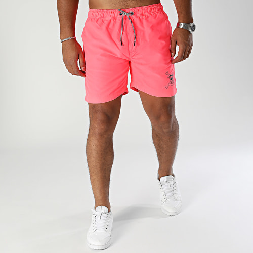 Short De Bain Logo Rose Fluo