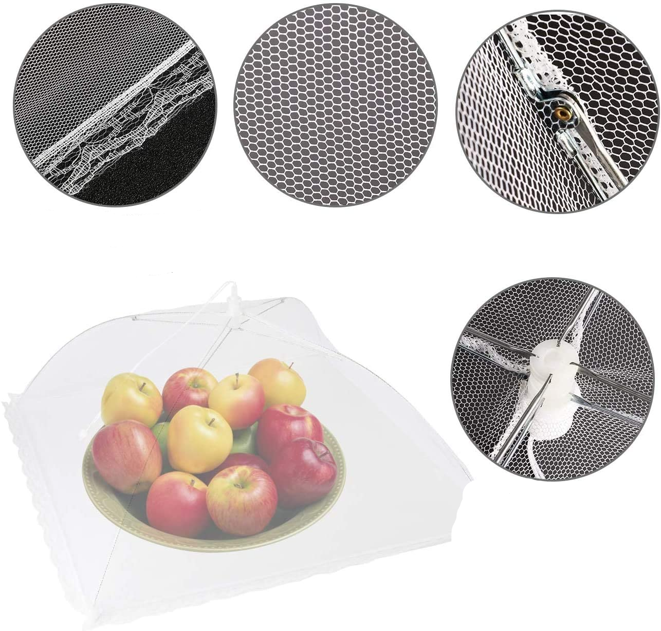 (3er Set) 43x43cm XXL Lebensmittel Insektenschutz Zelt Moskito Netz Abdeckung