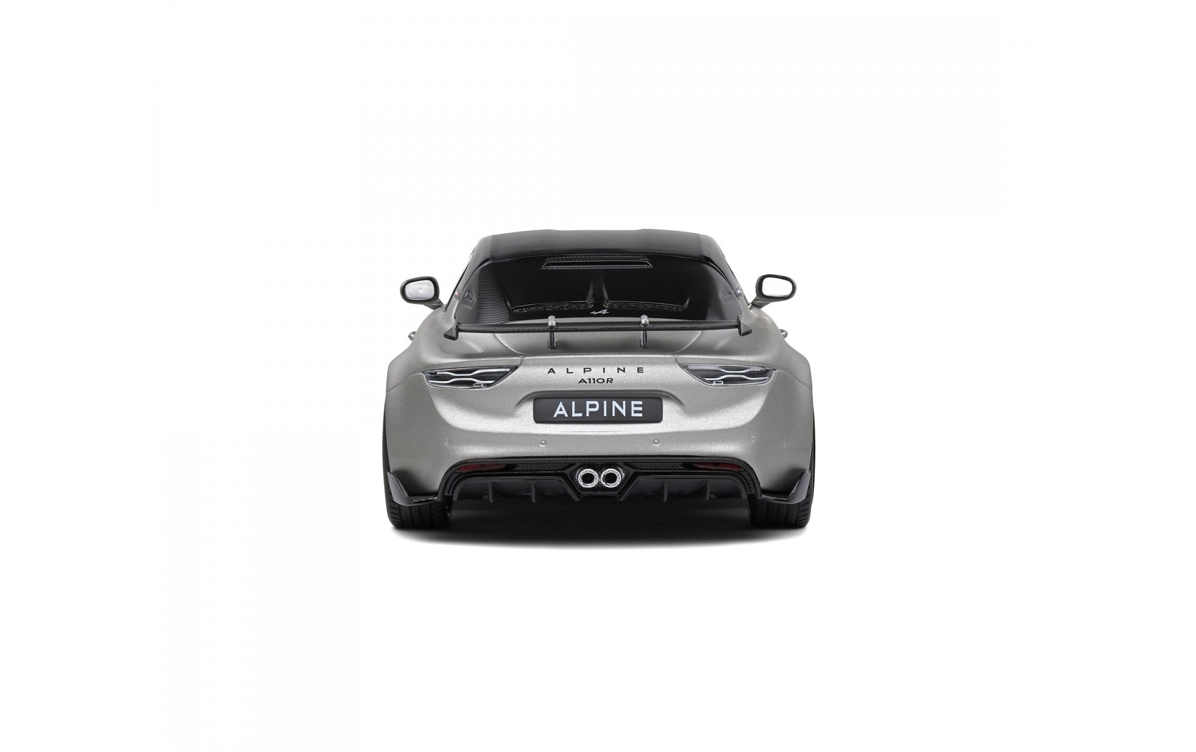 Sportwagen Alpine A110 Radicale Silber / Schwarz, 1:18Detailgetreues Modellauto für Sammler im Massstab 1:18
