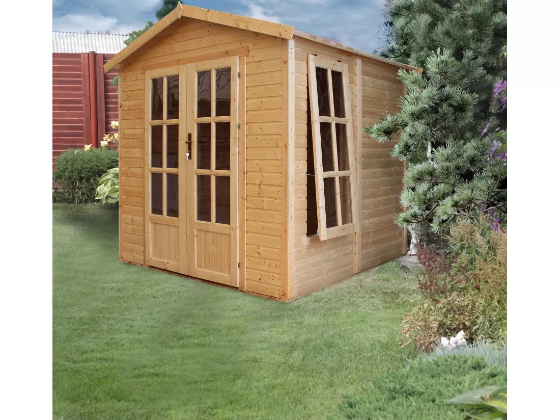 Cabane en bois avec plancher, avec bardeaux bitumineux couleur l233xP222xH233cm - TIMBELA M351FB+H351FBBROWN