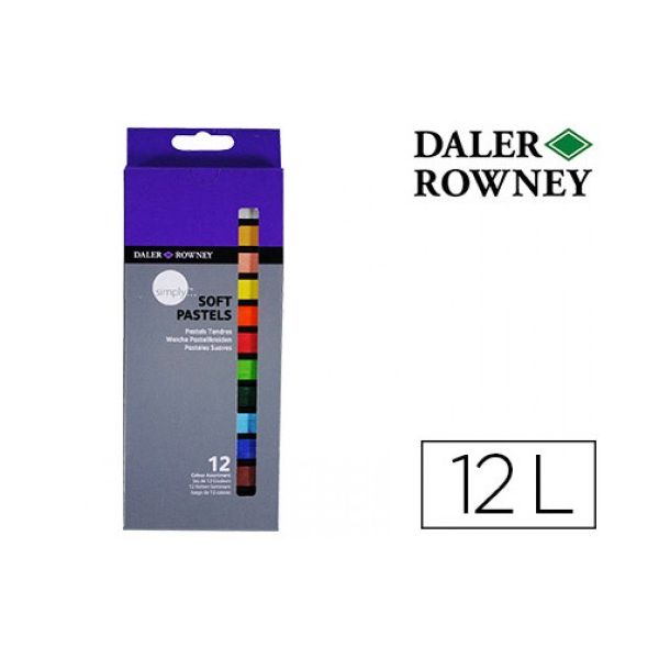 Daler Rowney Lápis Pastel Óleo Simply Suave Caixa de 12 Cores Sortidas