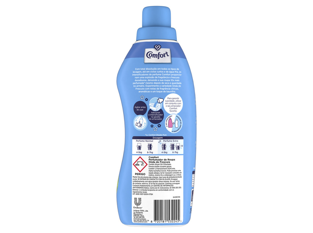 INTENSIFICADOR PERFUME LÍQUIDO COMFORT ONDA DE FRESCURA 38 DOSES
