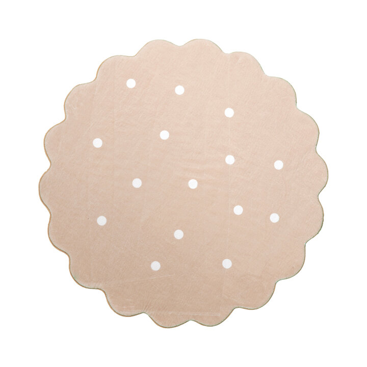 Rond wasbaar vloerkleed - Cloudy Stippen Beige