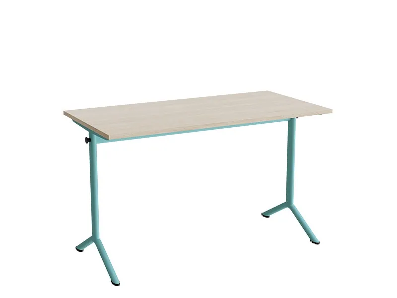 Bord Atlas 1130, 1200x600mm, lyddæmpende eg højtrykslaminat, turkis stel