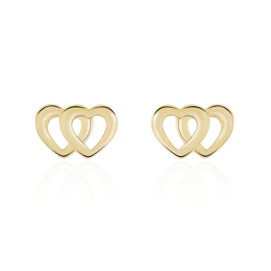 Boucles D'oreilles Puces Marie-laureae Plaque Or Jaune