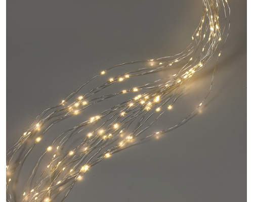 Waterval lichtsnoer kerstverlichting Lafiora 2 m + 5 m aansluitsnoer 400 LED's warm wit licht incl. timer en dimmer