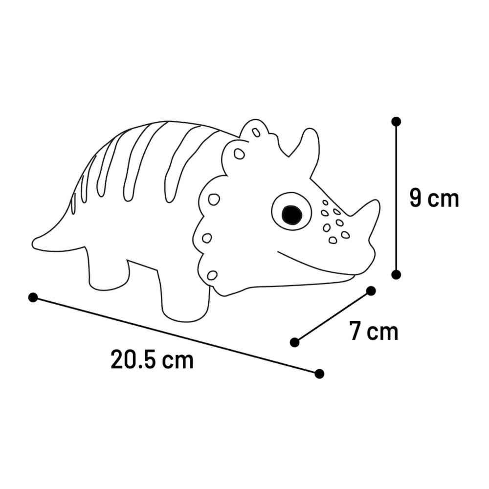 Jouet dinosaure gris en latex hauteur 9 cm pour chien