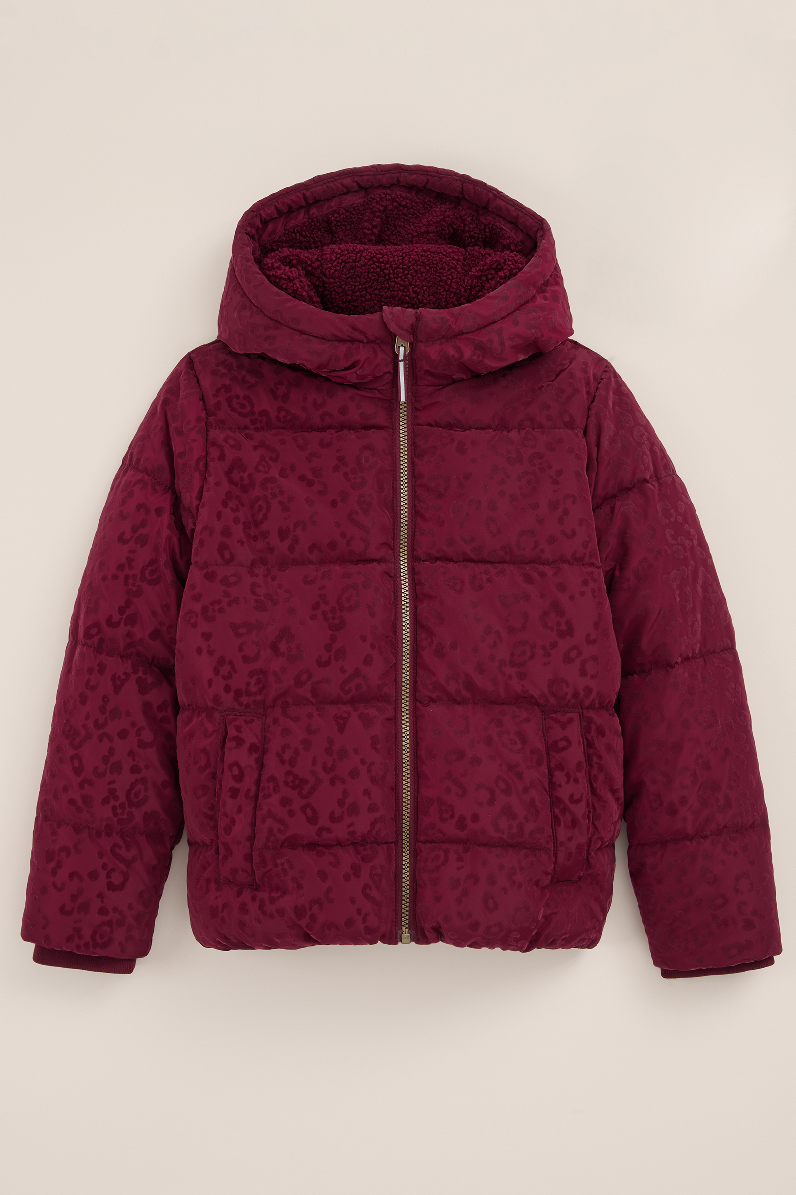 Meisjes gewatteerde jas met dessin WE Fashion Vuurrood