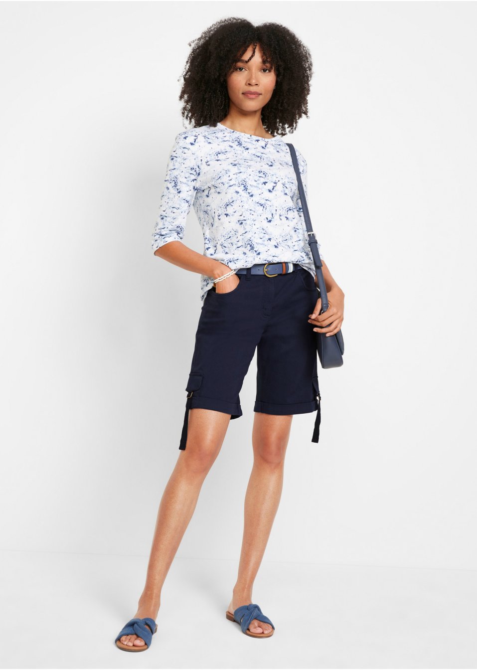 Short cargo en twill avec taille confort