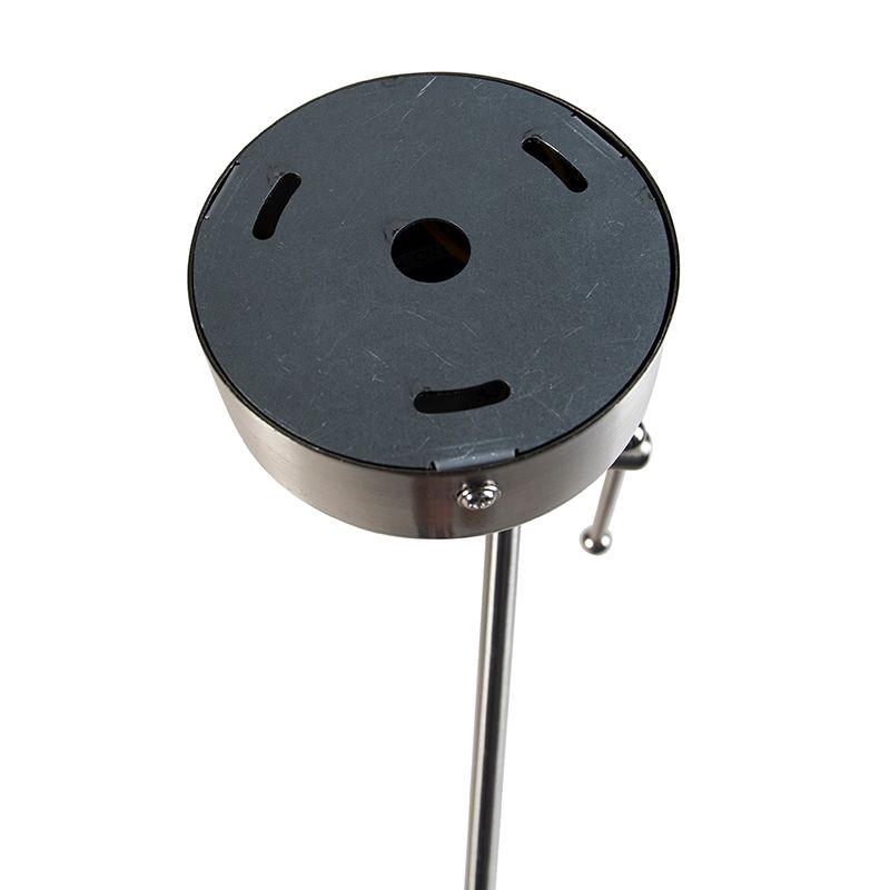 Hanglamp staal met linnen kap wit 35 cm - Blitz