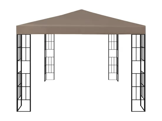 Tonnelle avec guirlande lumineuse à LED 4x3 m Taupe