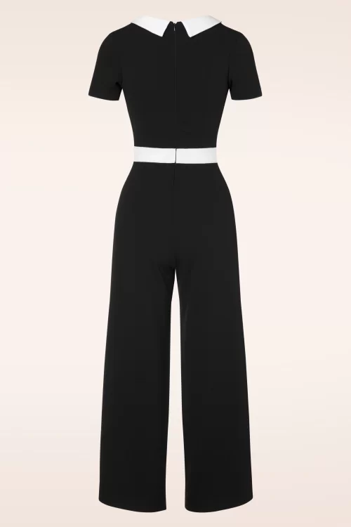 Vintage Chic for Topvintage Caro jumpsuit in zwart en wit