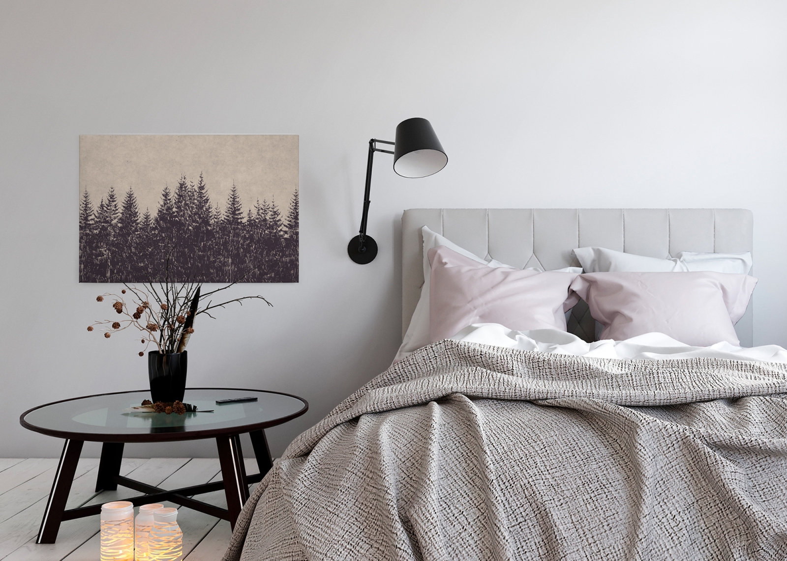 Leinwandbild SCHWARZWALD - beige-schwarz - 90x60 cm