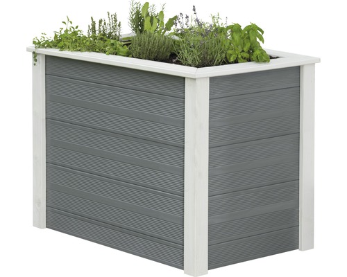 Klassieke verhoogde tuinbak Konsta 106x65x78 cm grijswit