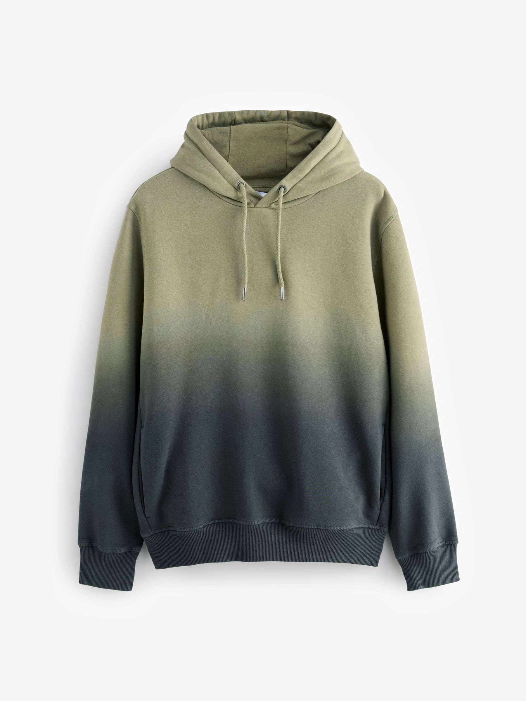 Groen - Dip Dye Katoenrijke Jersey Hoodie
