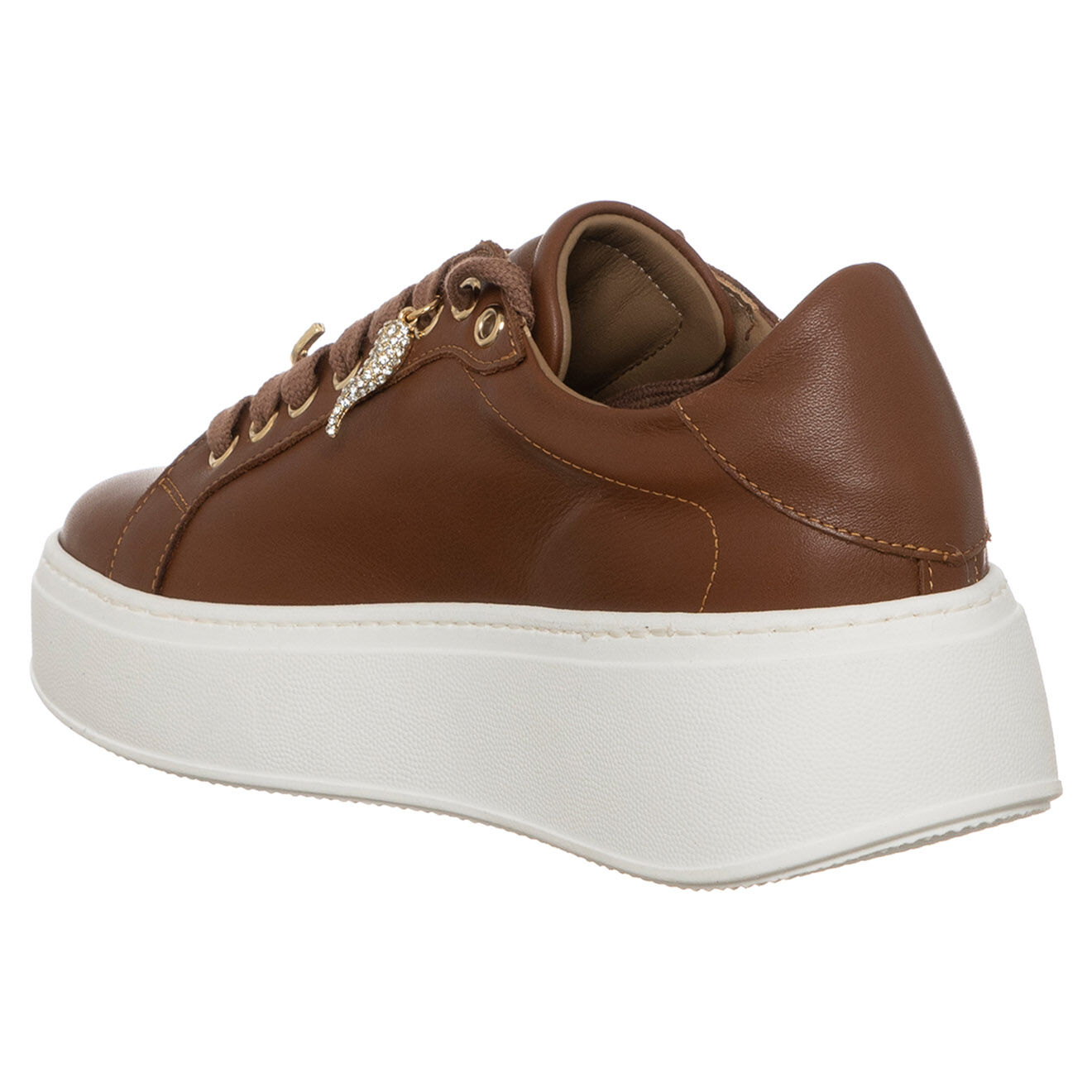 Loretta Pettinari Sneakers en Cuir Garance marron