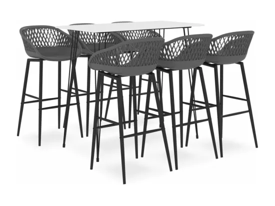 Ensemble de bar 7 pcs Blanc et gris