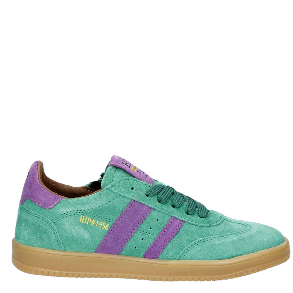 Hip suède sneakers groen/lila