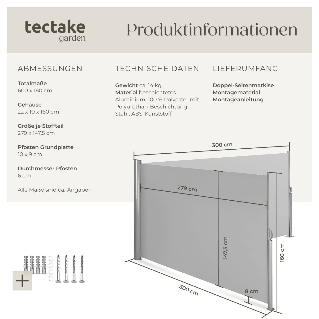 Doppel-Seitenmarkise