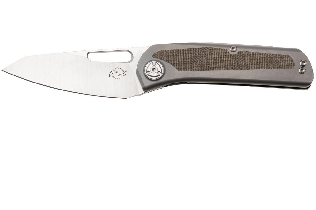 Liong Mah KUF V2 Kitchen Utility Folder, Green Canvas Micarta zakmes