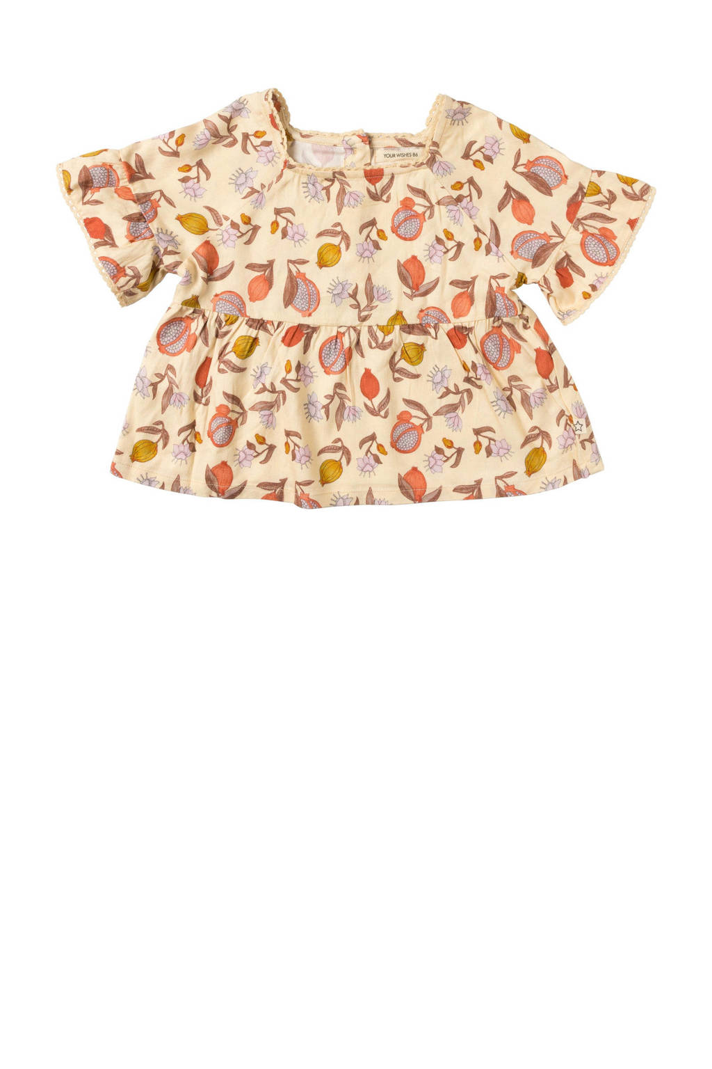 Your Wishes gebloemdetop Pia offwhite/roze/bruin