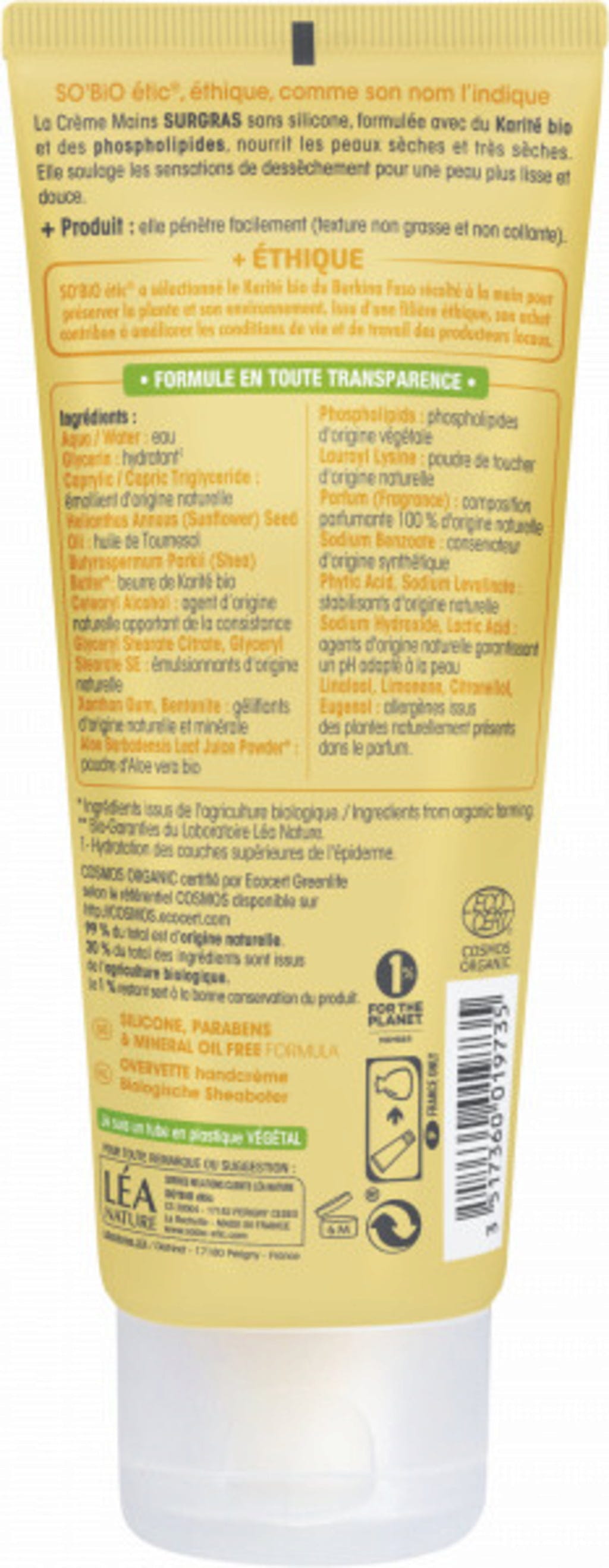 LÉA NATURE SO BiO étic  Rückfettende Handcreme Bio-Sheabutter, 75 ml