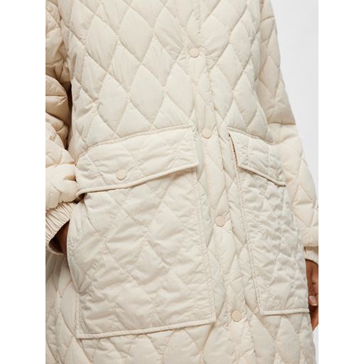 Selected Femme Mia Quiltet Frakke, Sandshell, 40