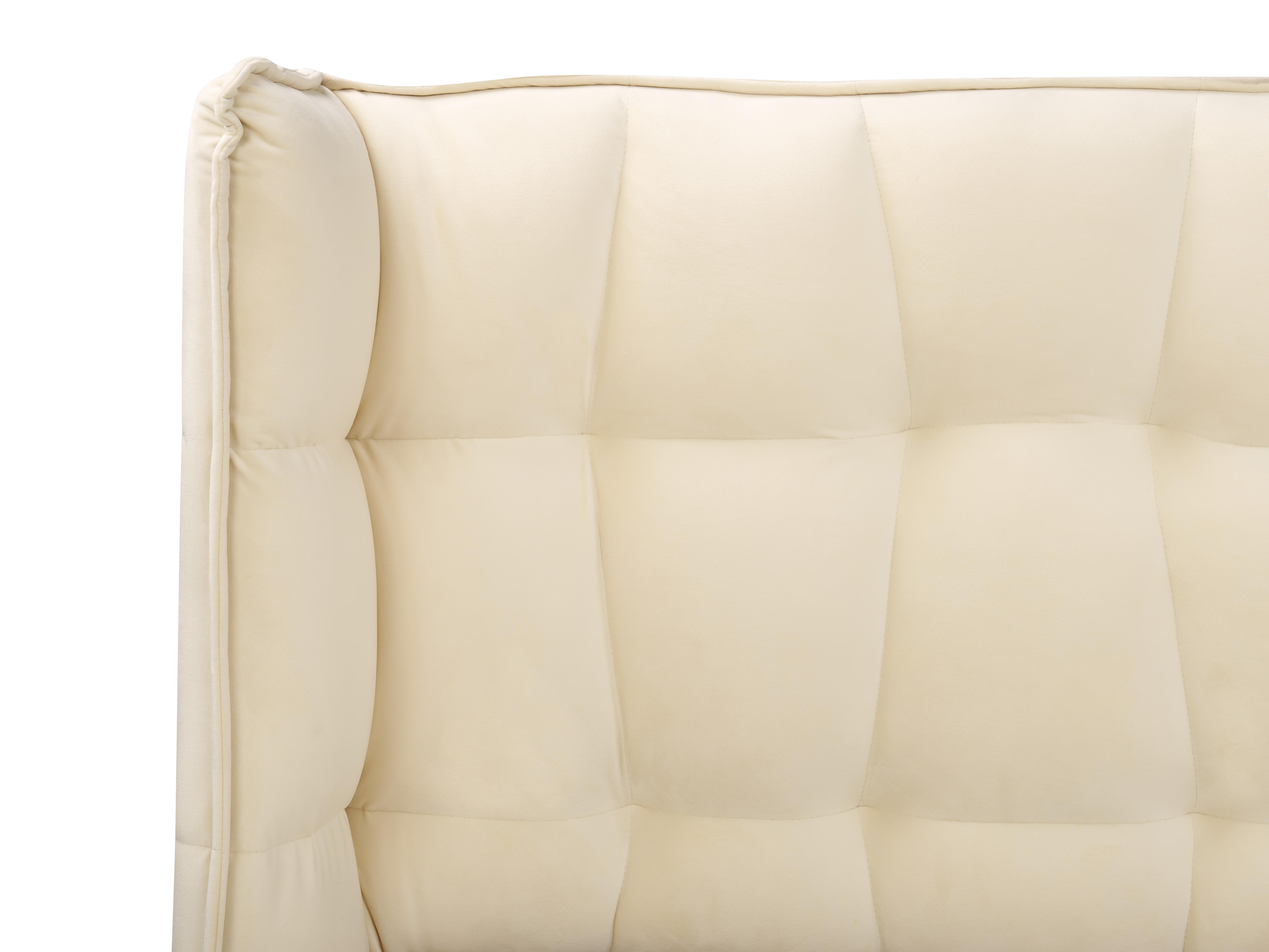 Bed Fluweel SENLIS 160 x 200 cm Beige