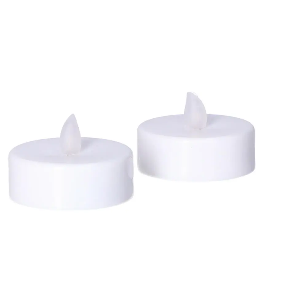 Anna's Collection Grote LED theelichtjes - 2x - wit -6 x 4,5 cm