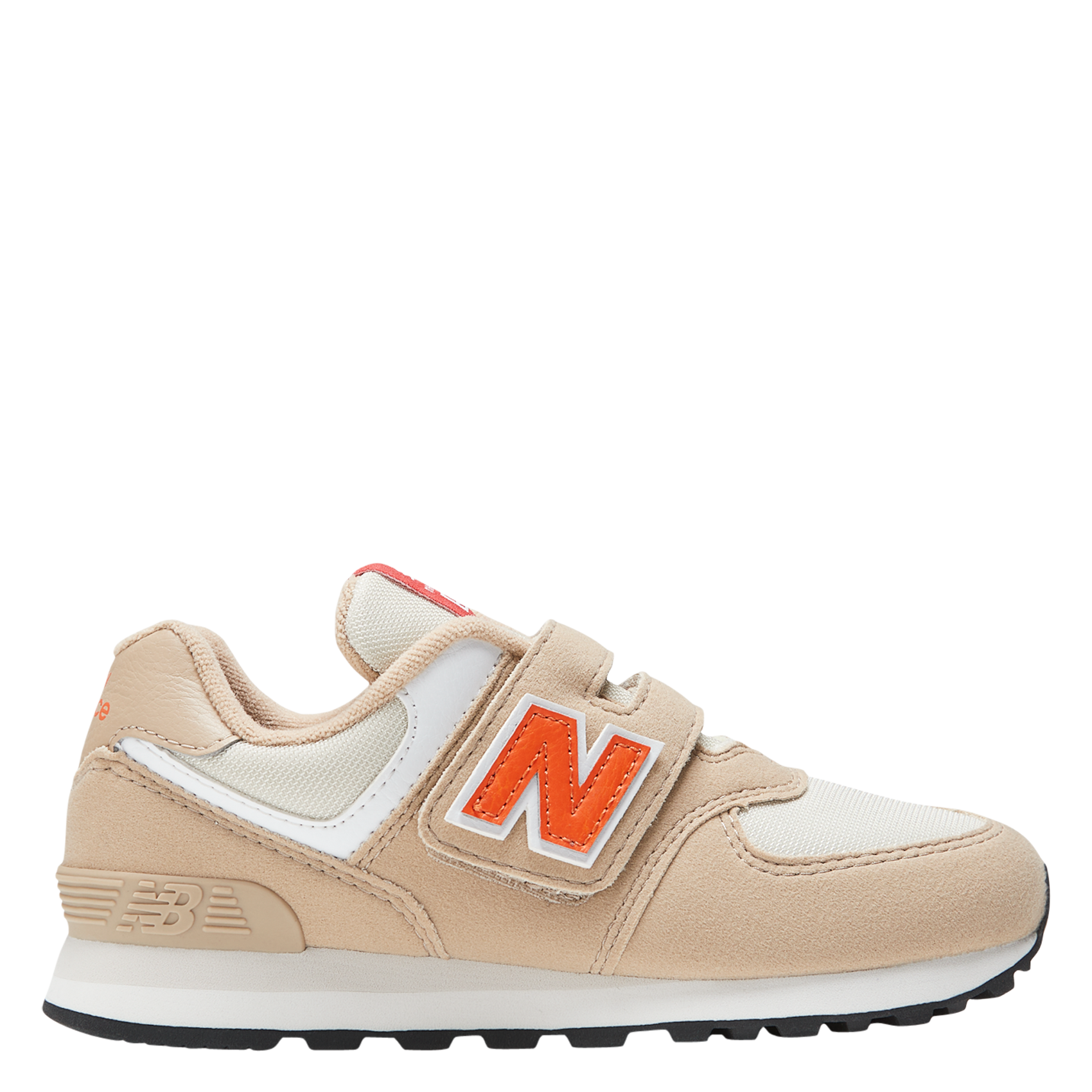 574 - Baskets bi-matière à scratchs | Beige