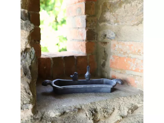 Mangeoire à oiseaux abreuvoir jardin fonte grise 30cm